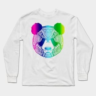 Hippie Yoga Shirts for Women - Mandala Panda Art Design T-Shirt Long Sleeve T-Shirt